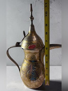 Arabic Middle Eastern Turkish Brass Cofee Dallah Patent #146319